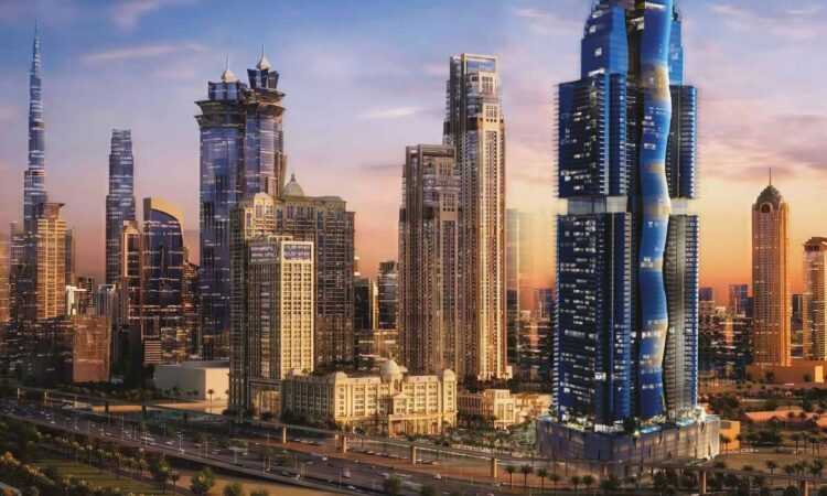 آپارتمان برج الحبتور بر جاده شیخ زاید در دبی