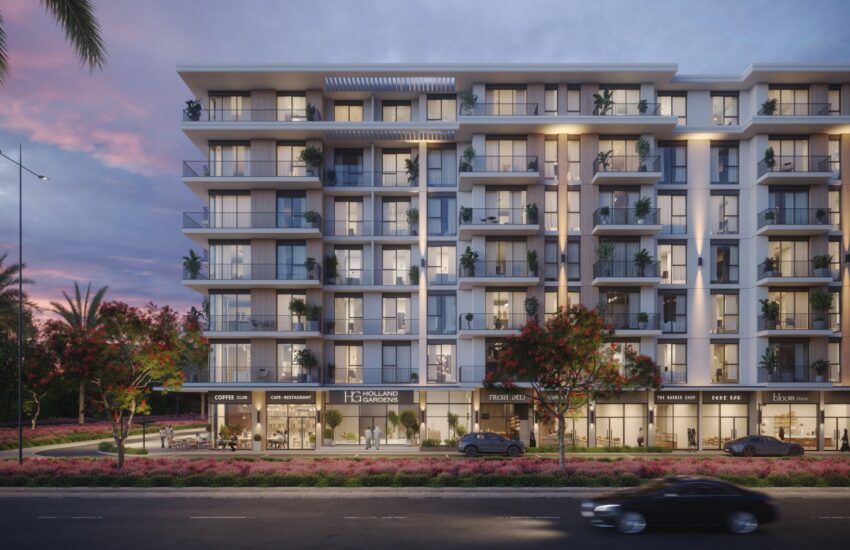 پروژه اپارتمانی نشاما هلند گاردنز شرکت ساختمانی نشاما در منطقه تاون اسکوئر دبی